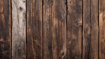Obraz premium Wooden texture background with dark and light weathered planks arranged vertically in a seamless pattern.