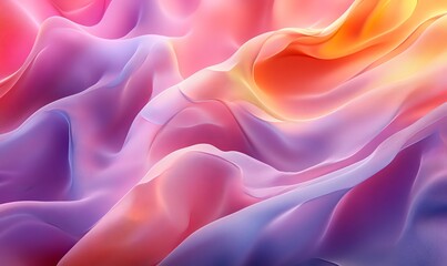 Neon Glow radiating through soft curves of color, 