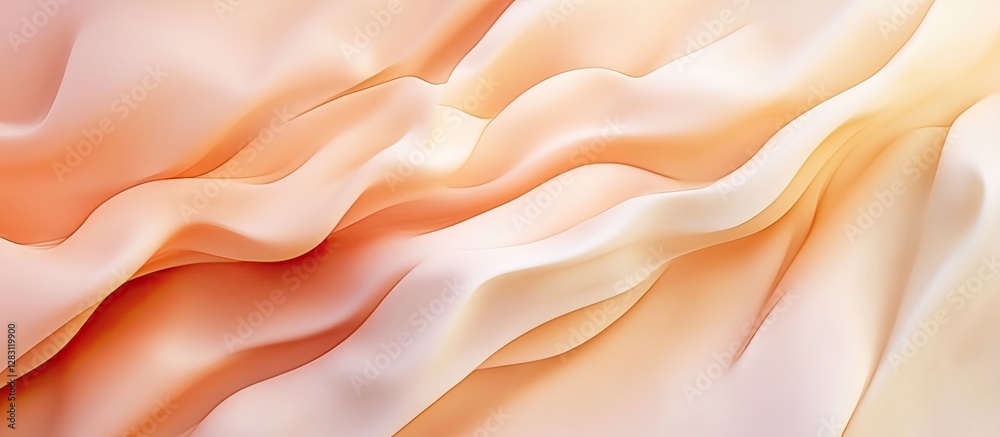 Leinwandbilder Soft gradient abstract background in warm orange and cream tones with flowing silk texture, creating a calm and serene artistic atmosphere.