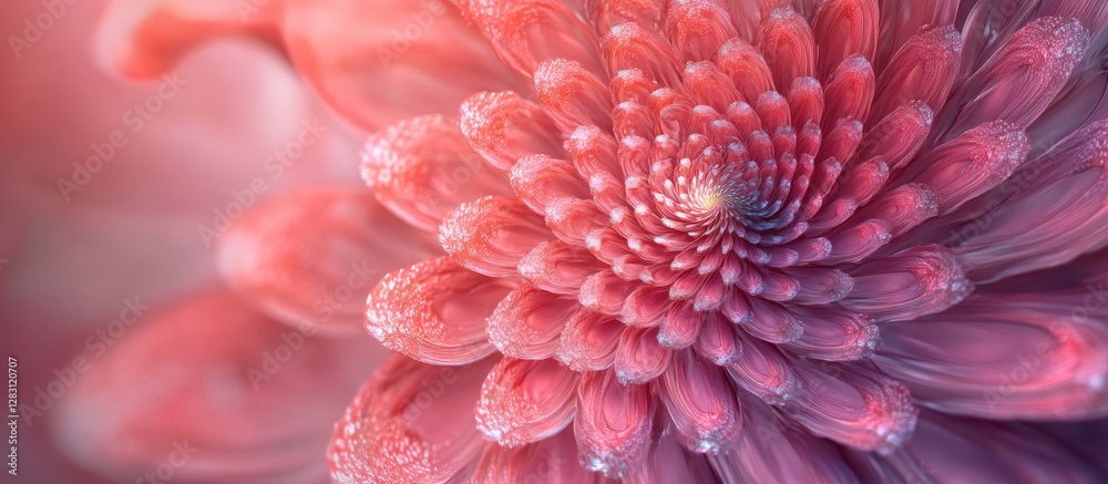 Fototapete spiral floral design with soft pink petals in abstract form, creating a mesmerizing pattern with a s
