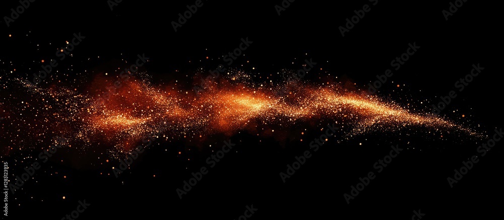 Poster vivid orange and gold fireworks explode against a deep black night sky, creating a stunning and dyna