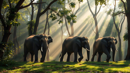 elephants in the forest