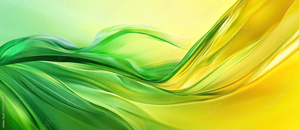 Poster abstract design showcasing flowing green and yellow gradients, creating a dynamic background with sm