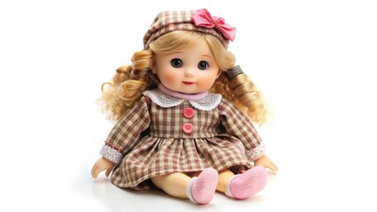 Fototapeta premium Porcelain Doll on White Background