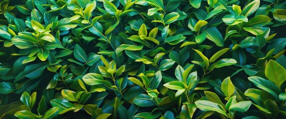 Lush green foliage texture portraying healthy, vibrant leaves for natural backgrounds and organic designs