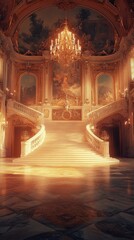 Fototapeta premium Grand Staircase in a Luxurious Palace Interior