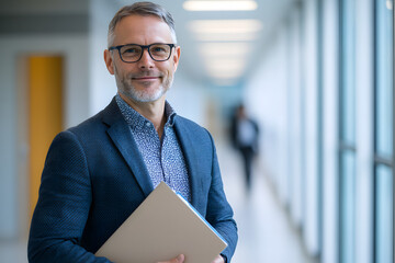 Fototapeta premium portrait of a businessman holding a folder