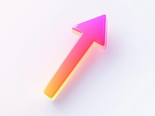 3D Up Arrow Icon Illustrating Business Growth and Success
