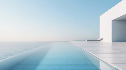 Obraz premium Infinity Pool and Minimalist Architecture: Ocean View