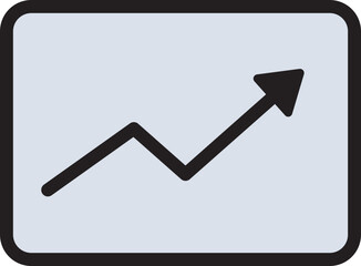 Growth Line Chart Filled Line Icon