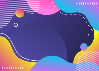 Naklejka premium Liquid background with line and dot geometric colorful gradient shapes vector
