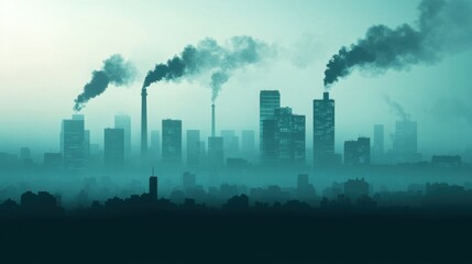 Fototapeta premium background air pollution and pm 2.5 over city