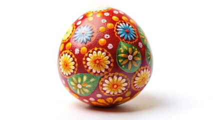 Decorated Egg on White Background