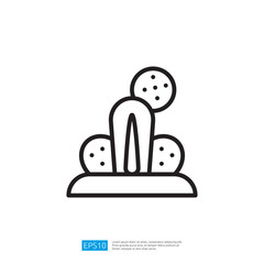 Minimalist Cactus Icon Design With Simplistic Shapes Representing Desert Flora In A Clean Vector Illustration