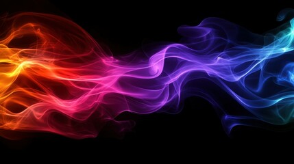 Naklejka premium Abstract colorful, multicolored smoke spreading, bright background for advertising or design, wallpaper for gadget. Neon lighted smoke texture, blowing clouds. Modern designed