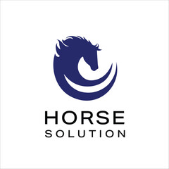 Elegant horse head logo template