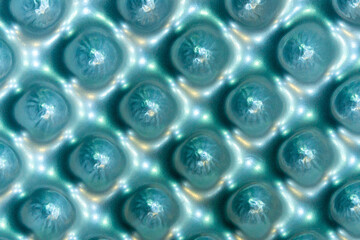 Colorful blue touristic outdoor mat as a texture