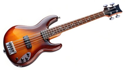 Obraz premium Bass Guitar on White Background