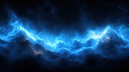 Fototapeta premium Celestial Nebula: A Symphony of Blue