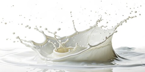 Milk Splash Crown High-Resolution Image, Dynamic Composition, Creamy Texture, White Background Milk, Splash Photography