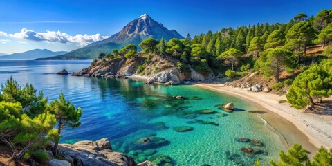 Fototapeta premium Sunny day at a secluded beach in Sithonia, Greece