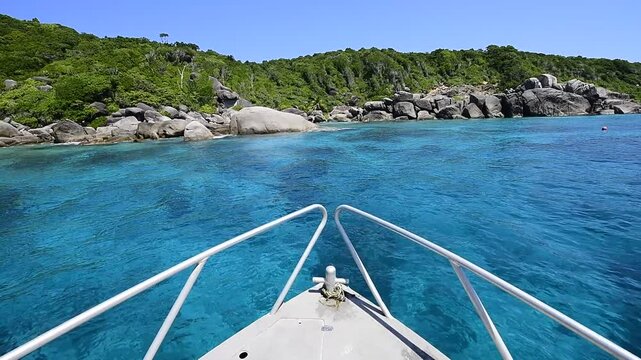 Beautiful nature of the islands in the Andaman Sea at Similan Island on Speed boats ,Phang Nga, Thailand
