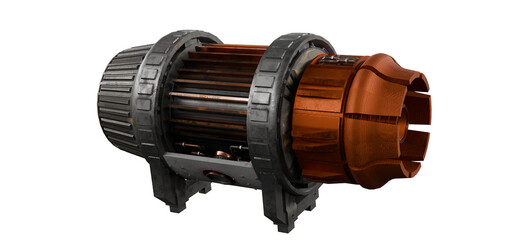 sci-fi engine isolated on white