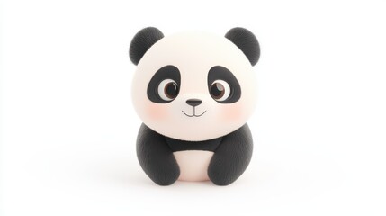 Naklejka premium Cute Baby Panda with Playful Eyes Isolated on a White Background Perfect for Stock Photos and Illustrations