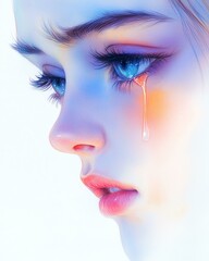 Fototapeta premium Emotional portrait with expressive eyes.