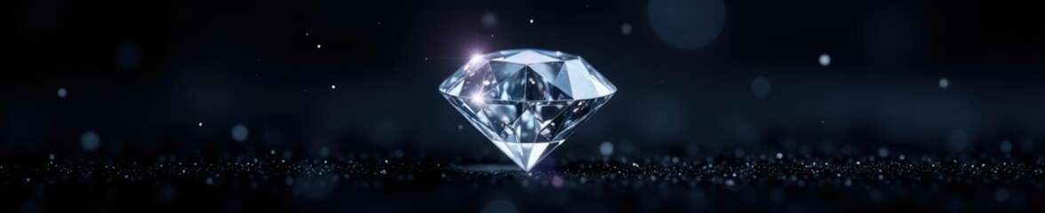 Brilliant diamond sparkling on black velvet background, gemstone, elegance, precious stone