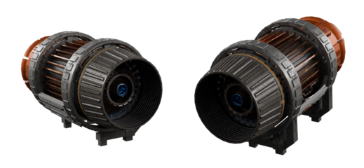 sci-fi engine isolated on white