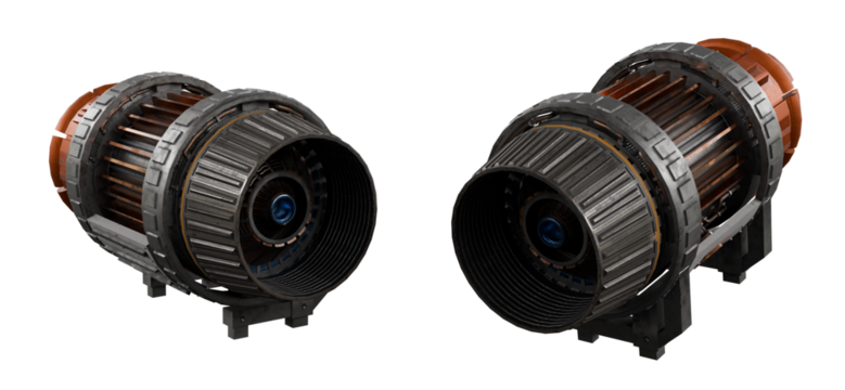 sci-fi engine isolated on white