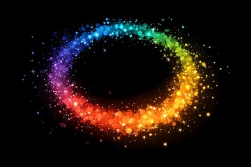 Rainbow Sparkle Light Circle Background Image