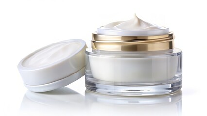 Moisturizing Cream Jar on White Background