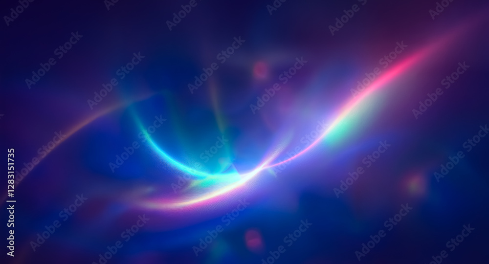 Sticker abstract flowing lines of vibrant colors create a dreamy, ethereal image against a dark backdrop. so