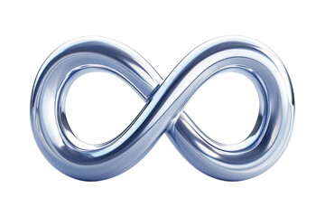 Sleek metallic infinity symbol on a Transparent Background