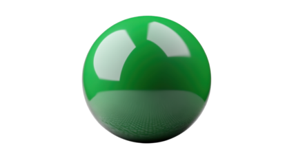 green sphere ball 3d render icon isolated on white background 