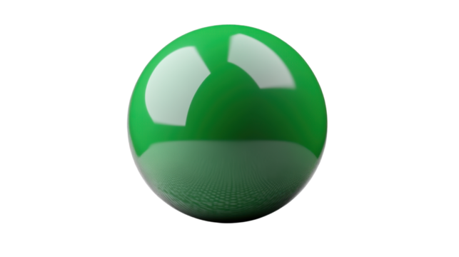 green sphere ball 3d render icon isolated on white background 