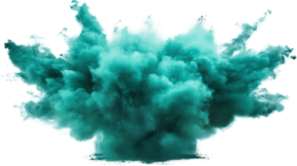 green powder pulver explosion isolated on white background 