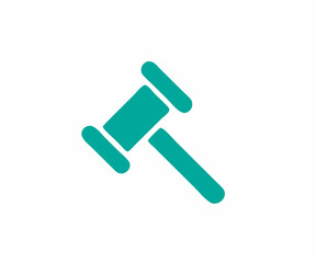 Teal Gavel Icon for Legal or Auction Themes