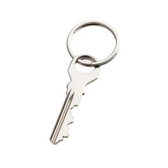Simple silver key on a keyring