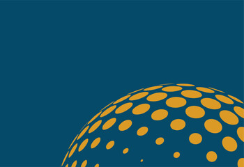 abstract dotted sphere on a blue background. vector illustration