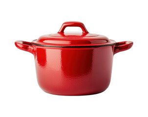 Vibrant red enamel cast iron cooking pot