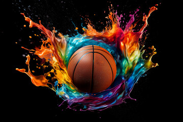playing basketball on background.