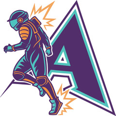 Letter A Logo with Motion and Energy Effects Art & Illustration