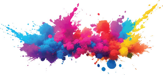 "Colorful Watercolor Stain and Splash: Vibrant Brush Strokes and Aquarelle Details in Dynamic Rainbow Hues Against a Clean White Canvas, Offering a Bold and Trendy Design Perfect for Modern Spaces"
