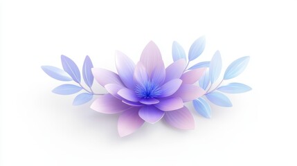Beautiful Star-Shaped Lavender Flower with Blue and Purple Petals Surrounded by Delicate Leaves and Soft Background