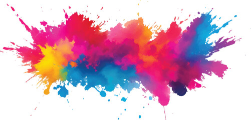 Trendy Aquarelle Splash Art: Bright and Bold Watercolor Strokes and Splatter in a Rainbow of Colors, Isolated on a White Canvas for a Fresh, Modern Touch in Abstract Design and Artistic Expression