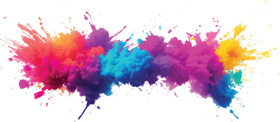 Trendy Aquarelle Splash Art: Bright and Bold Watercolor Strokes and Splatter in a Rainbow of Colors, Isolated on a White Canvas for a Fresh, Modern Touch in Abstract Design and Artistic Expression"

