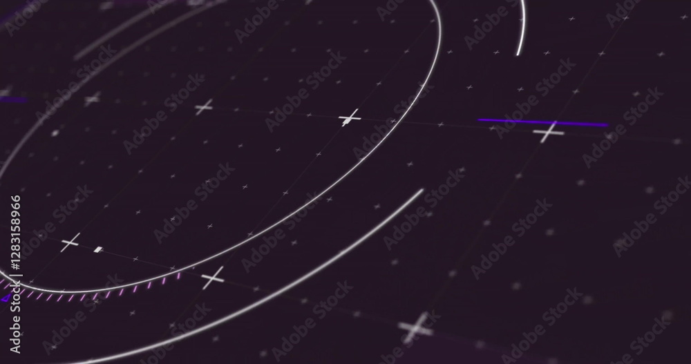 Poster image of network of connections and scope scanning on black background